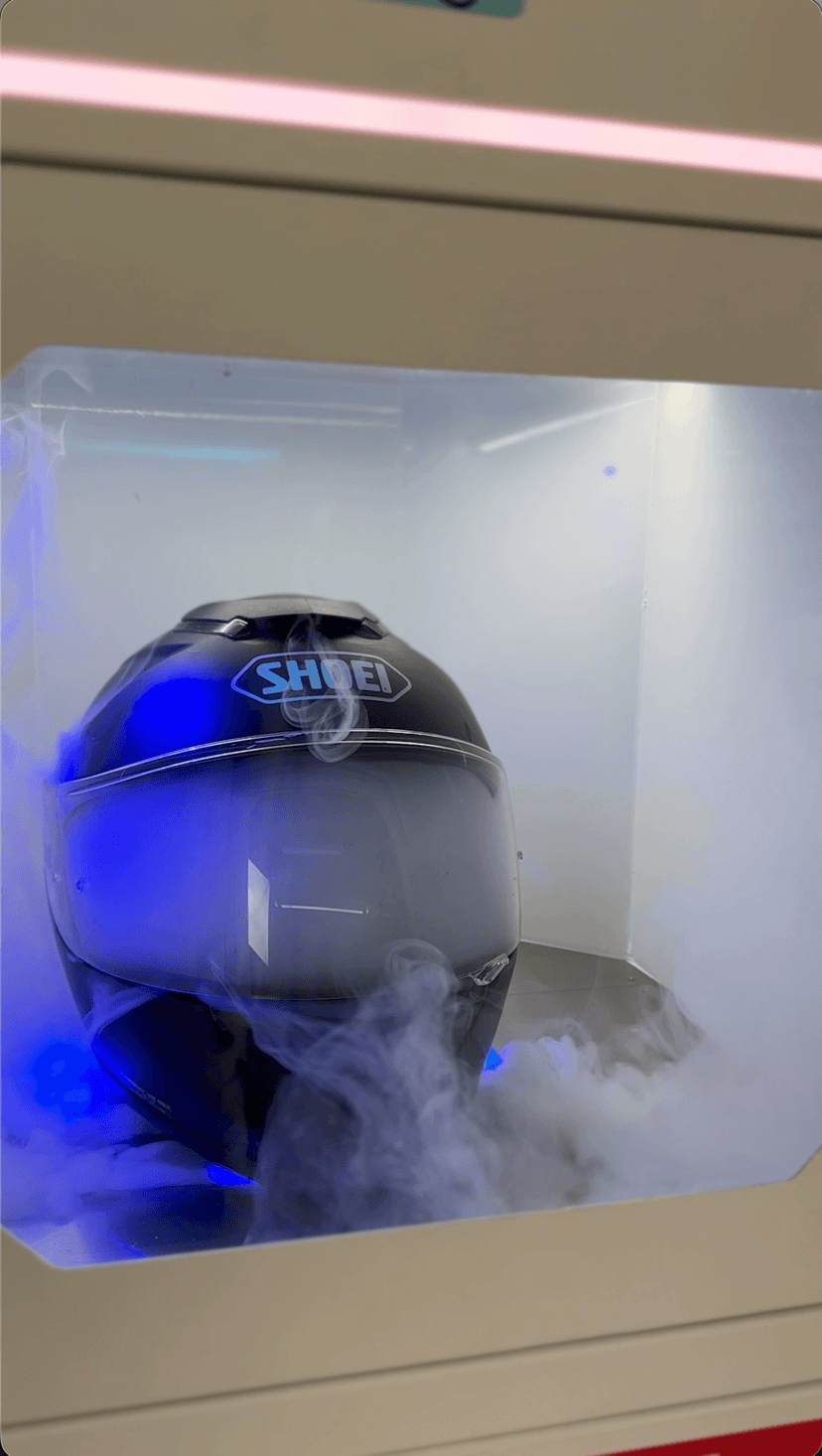 The cleaning cycle in progress